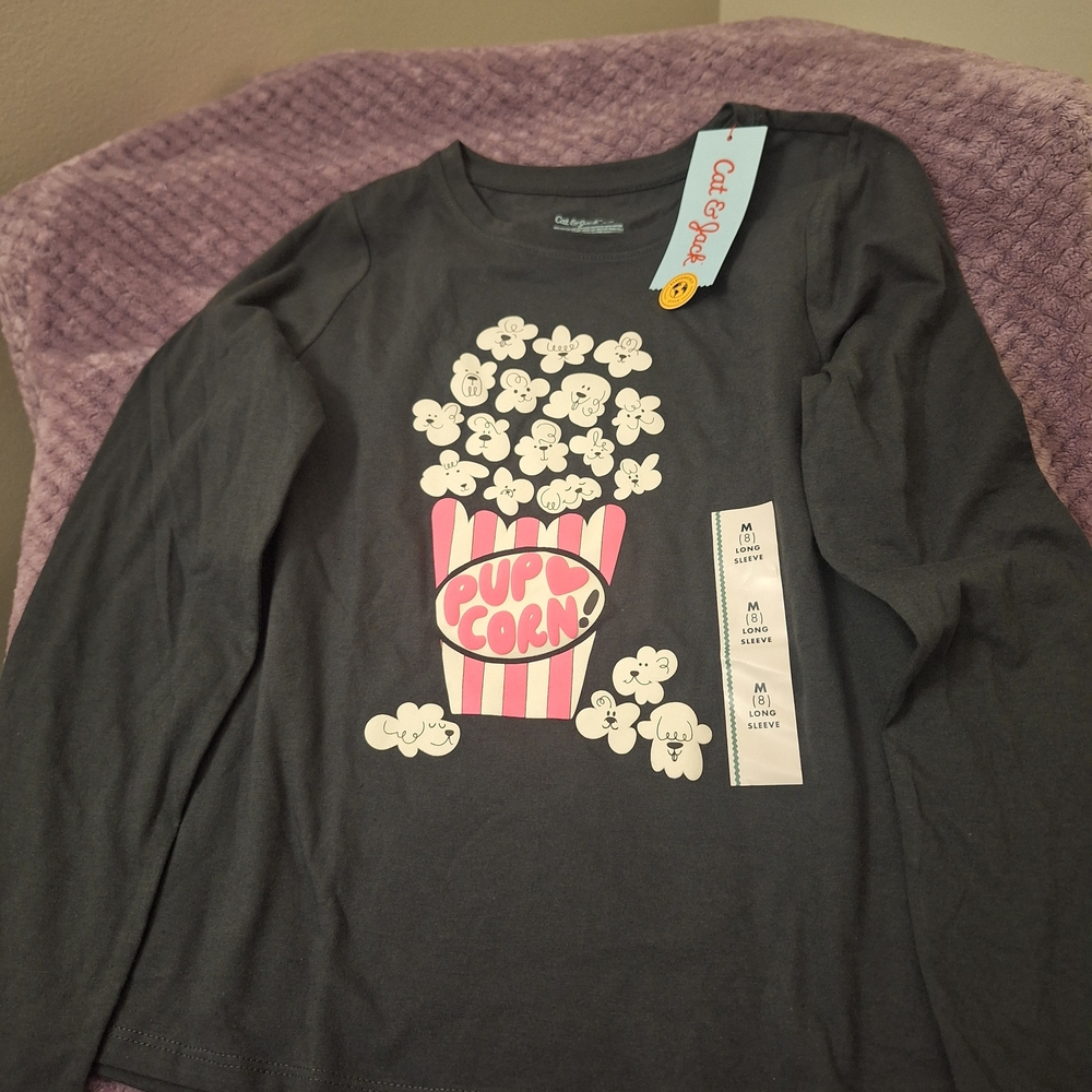 Cat & Jack Charcoal Pupcorn Graphic Tee